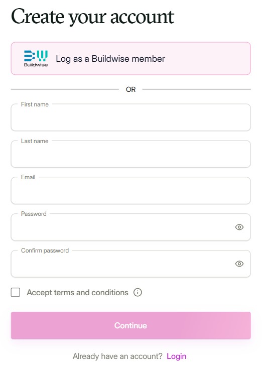 Registration form