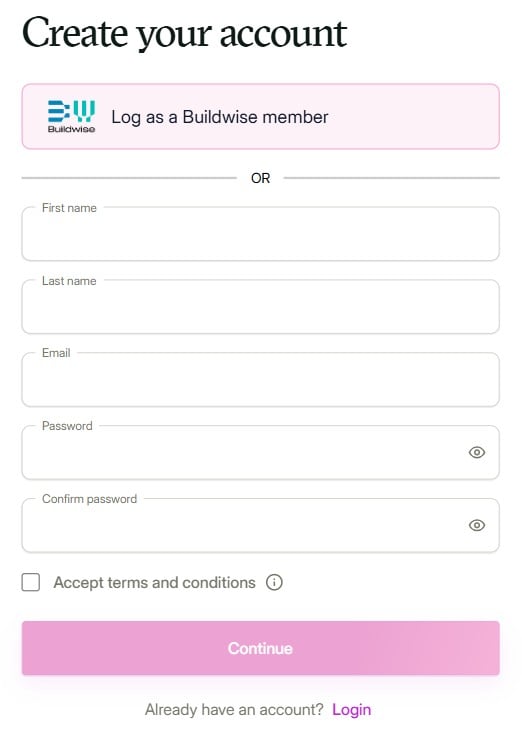 Registration form