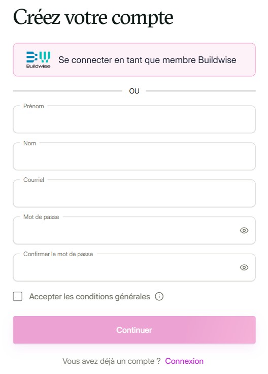 Formulaire d'inscription