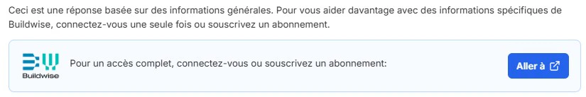 Message pour l'accès Buildwise