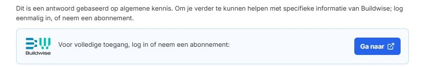 Melding voor Buildwise-toegang