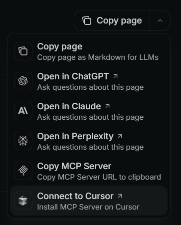 Connect to Cursor option