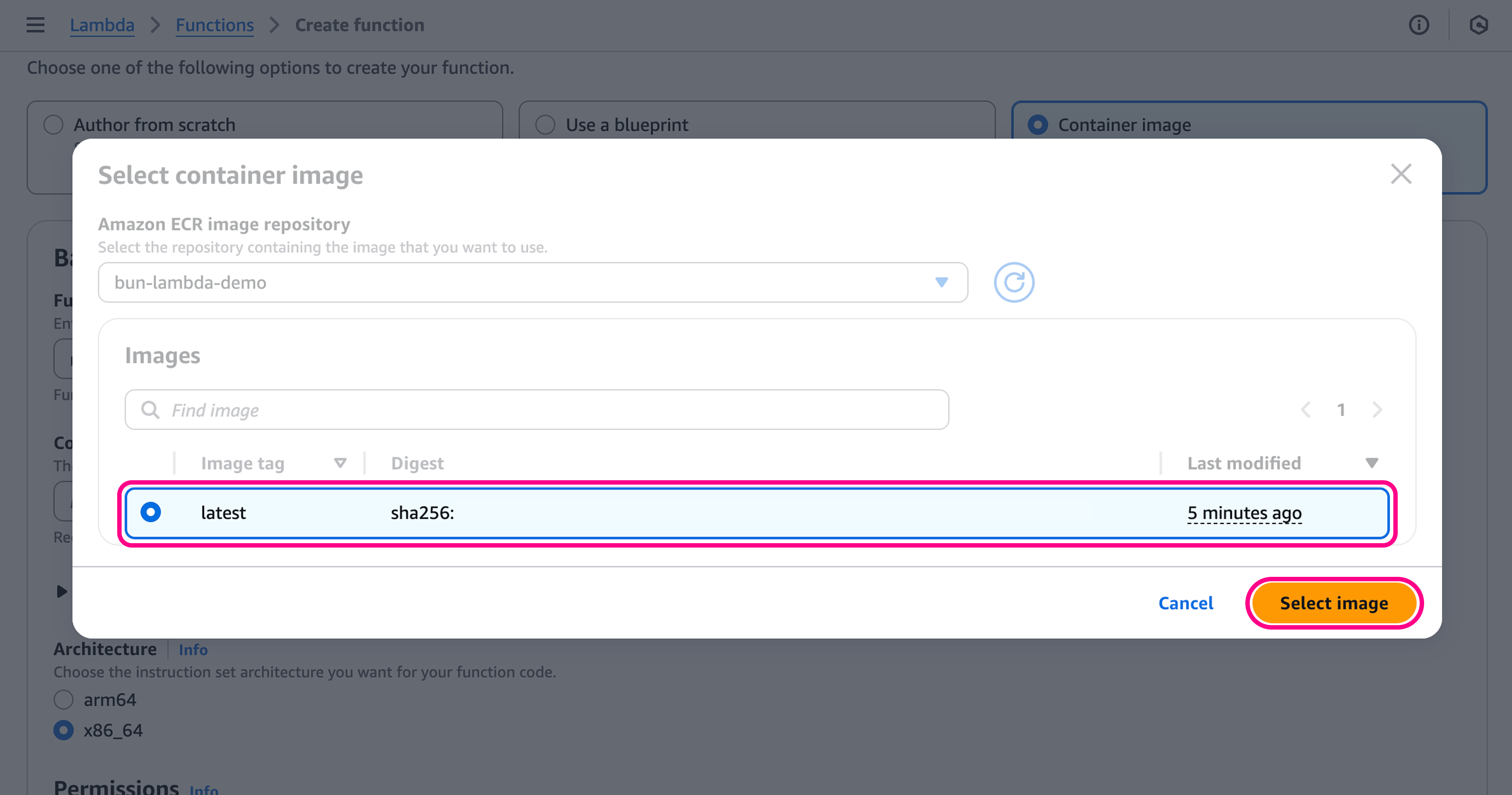 Select Container Image