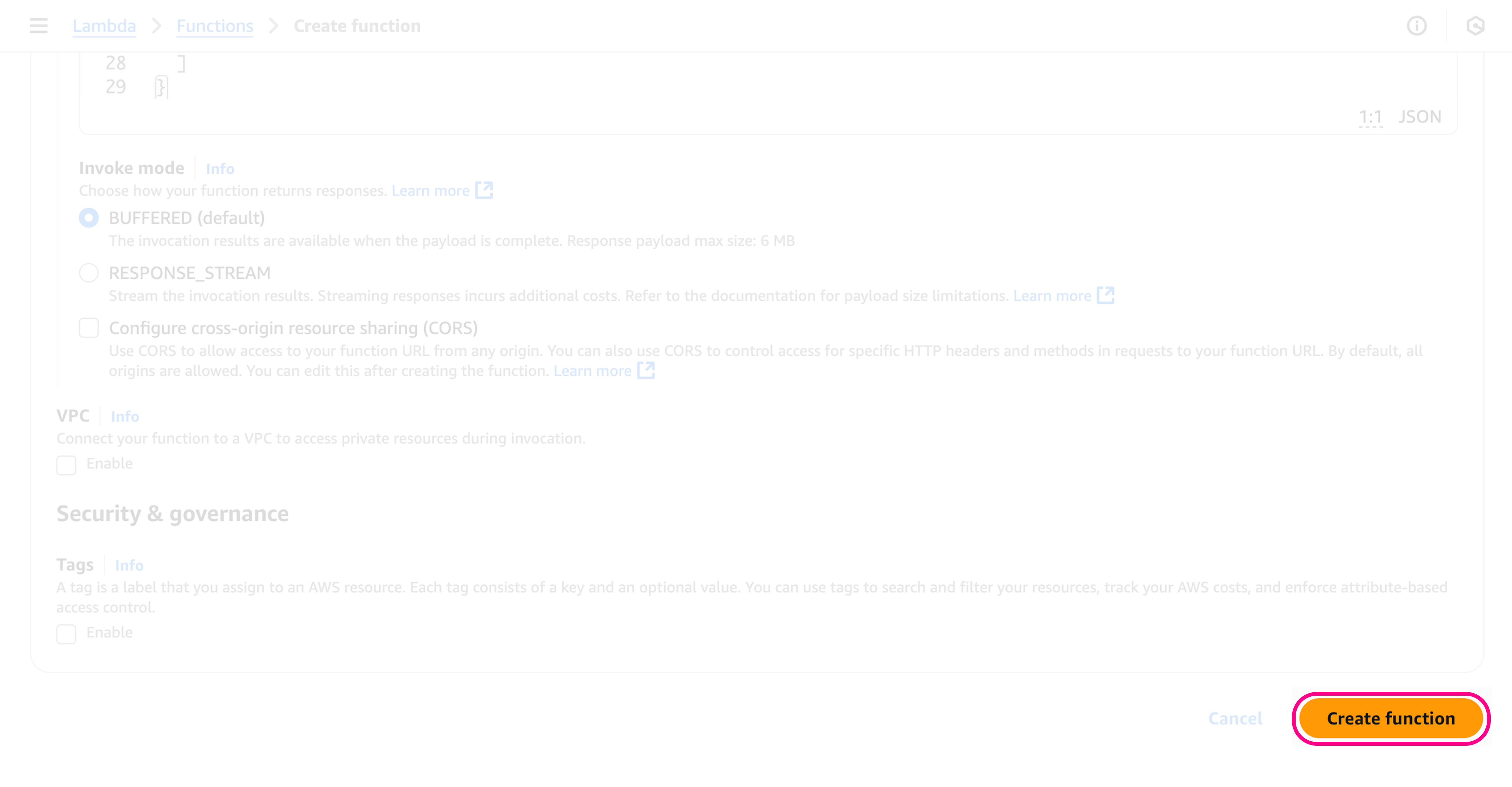 Create Function