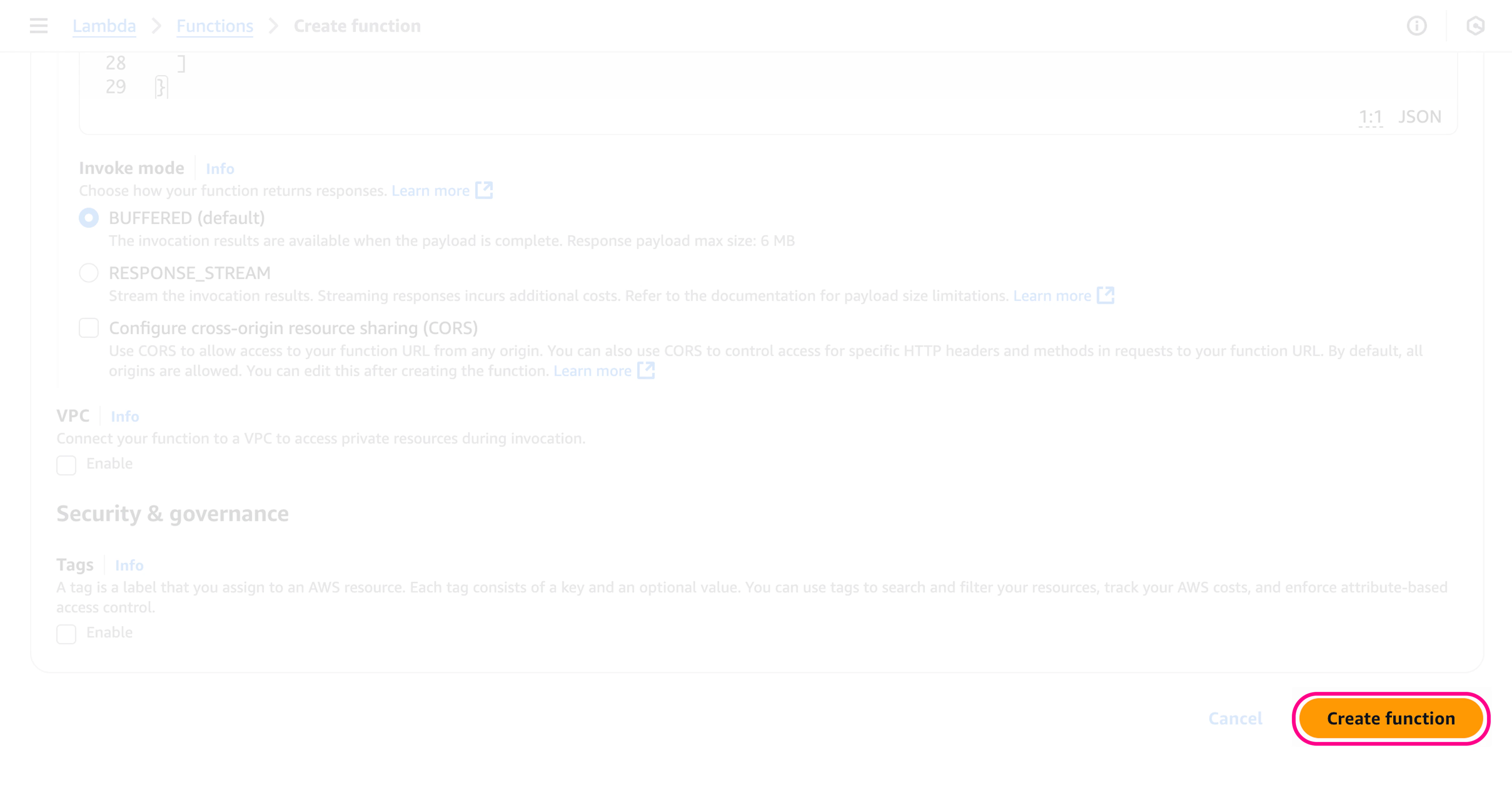 Create Function