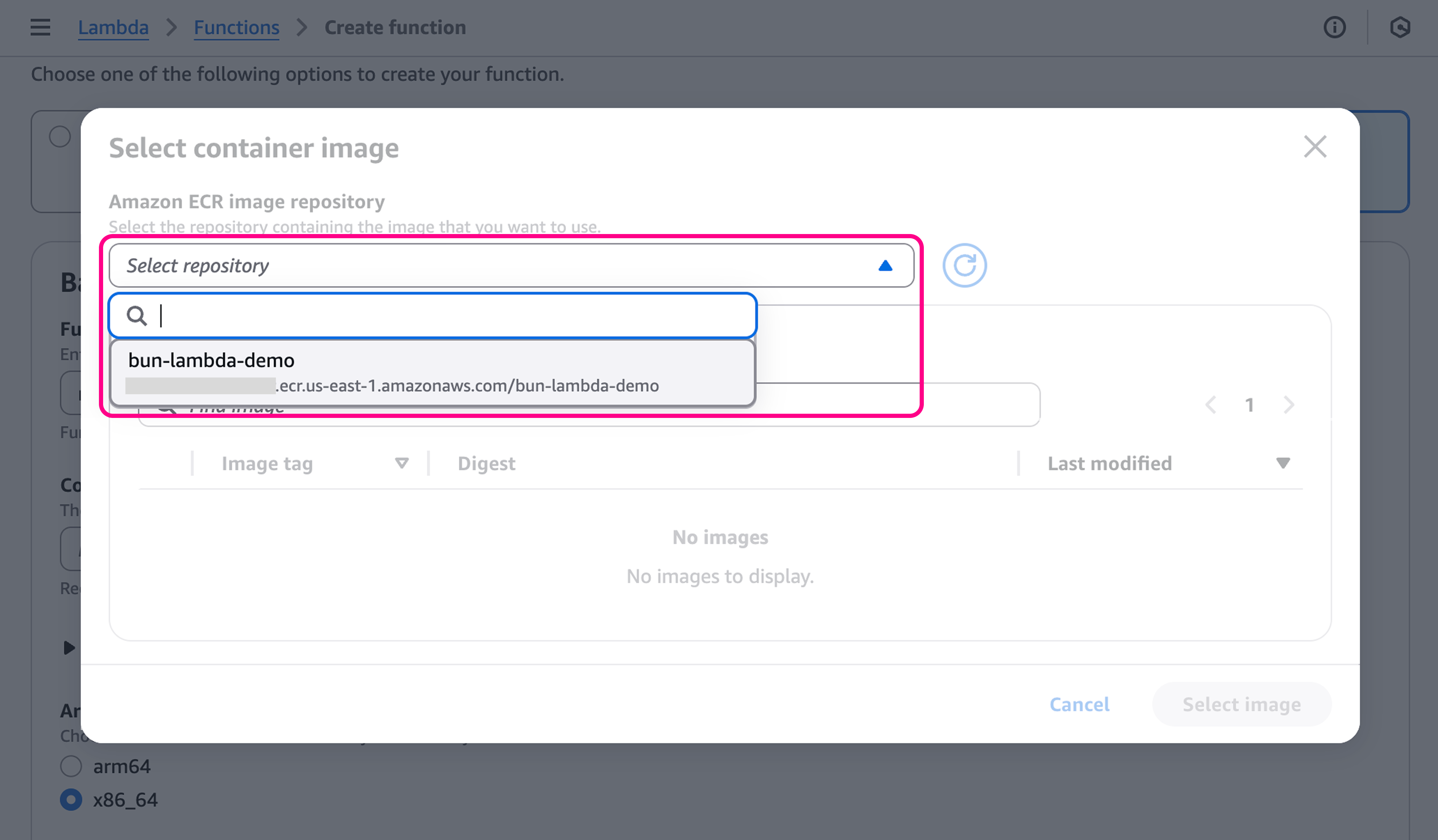 Select Container Repository