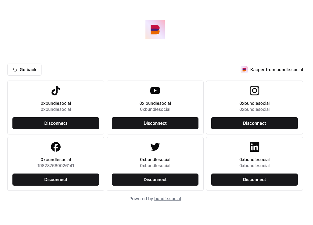 Connect social account flow
