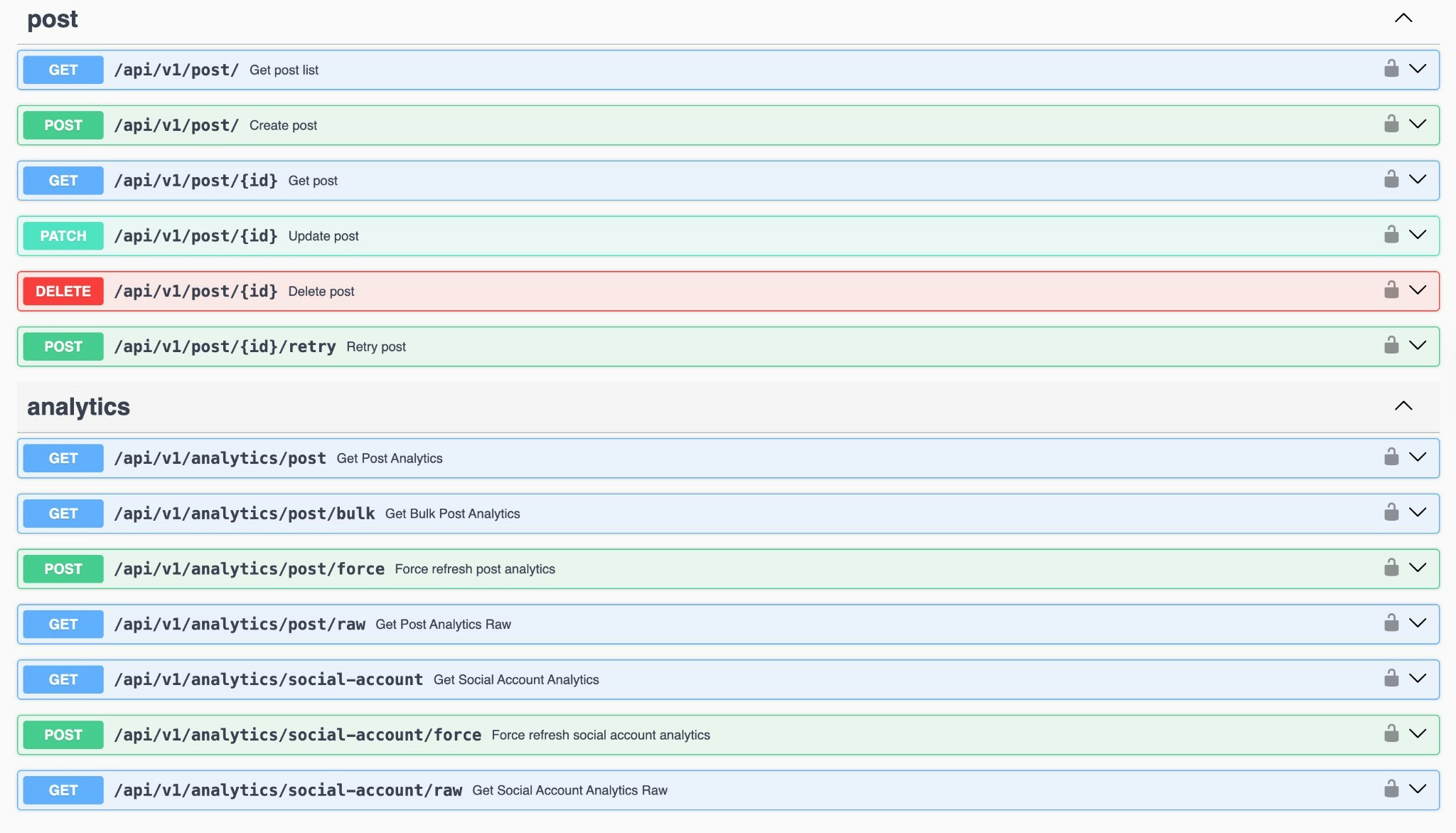 bundle.social API Swagger - Post and Analytics Endpoints