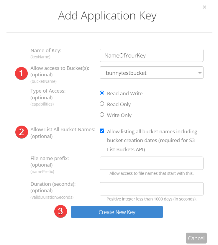 Configuring the application key