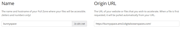 Adding a Pull Zone with the Space URL as origin