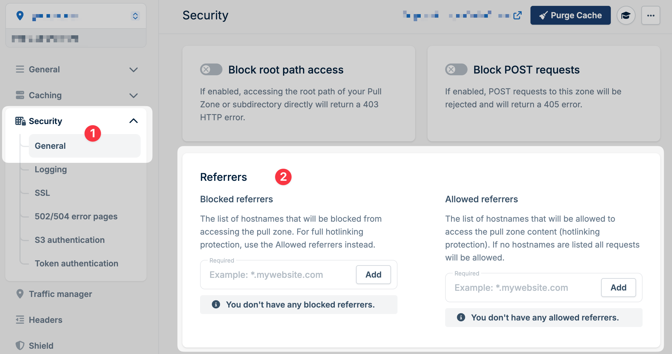 Allowed referrers