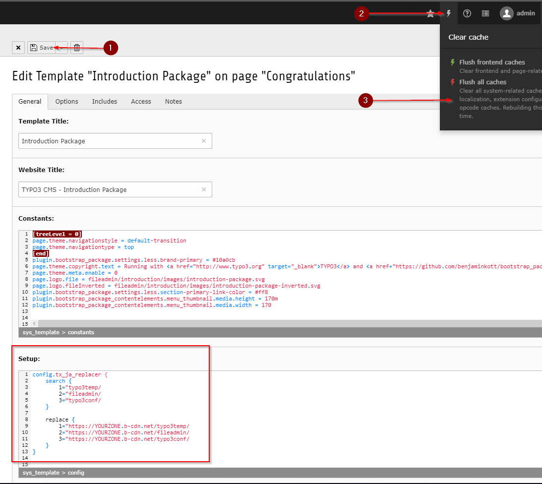 Flushing all caches in TYPO3