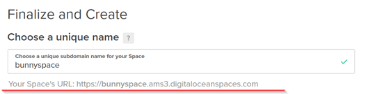 DigitalOcean Space URL