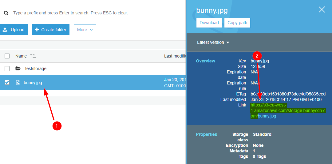 Getting the S3 object URL