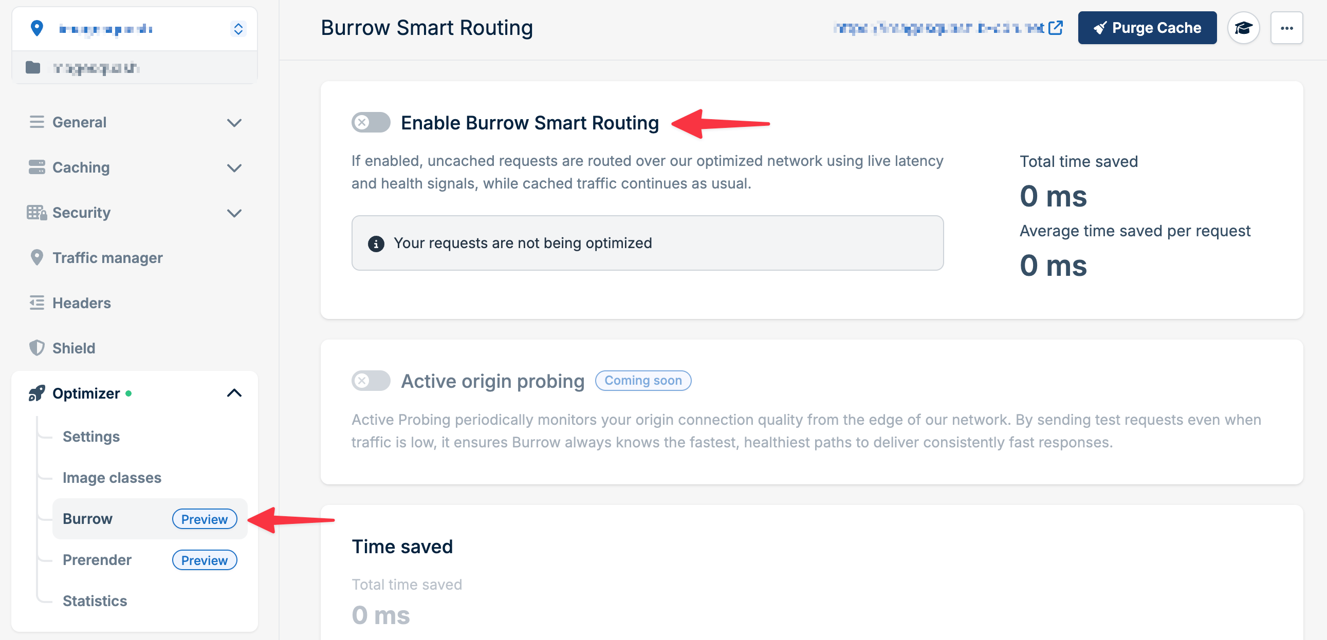 Enable Burrow Smart
Routing