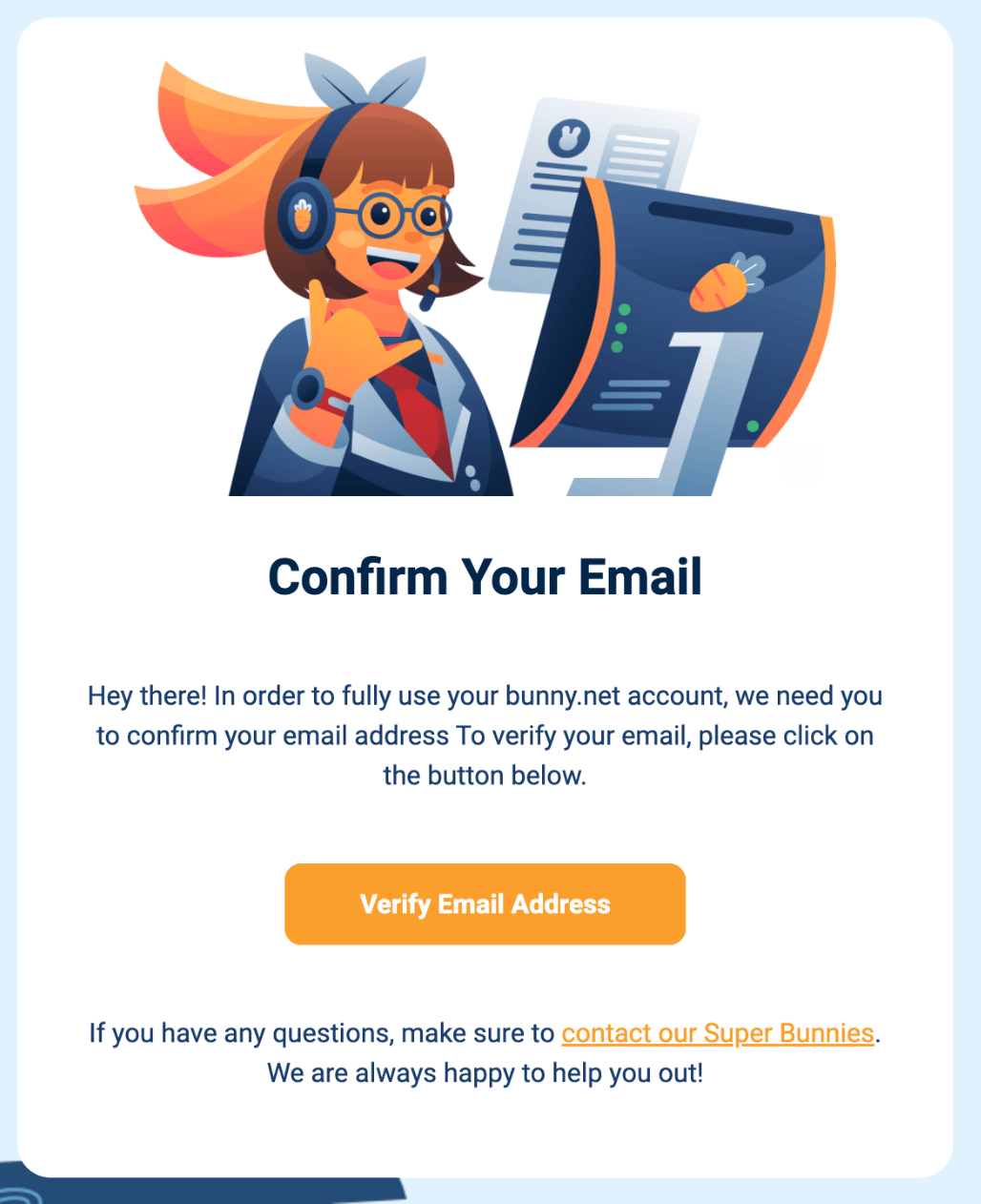 Email confirmation prompt