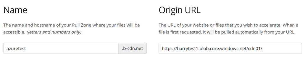 Adding a Pull Zone with the Azure container as origin