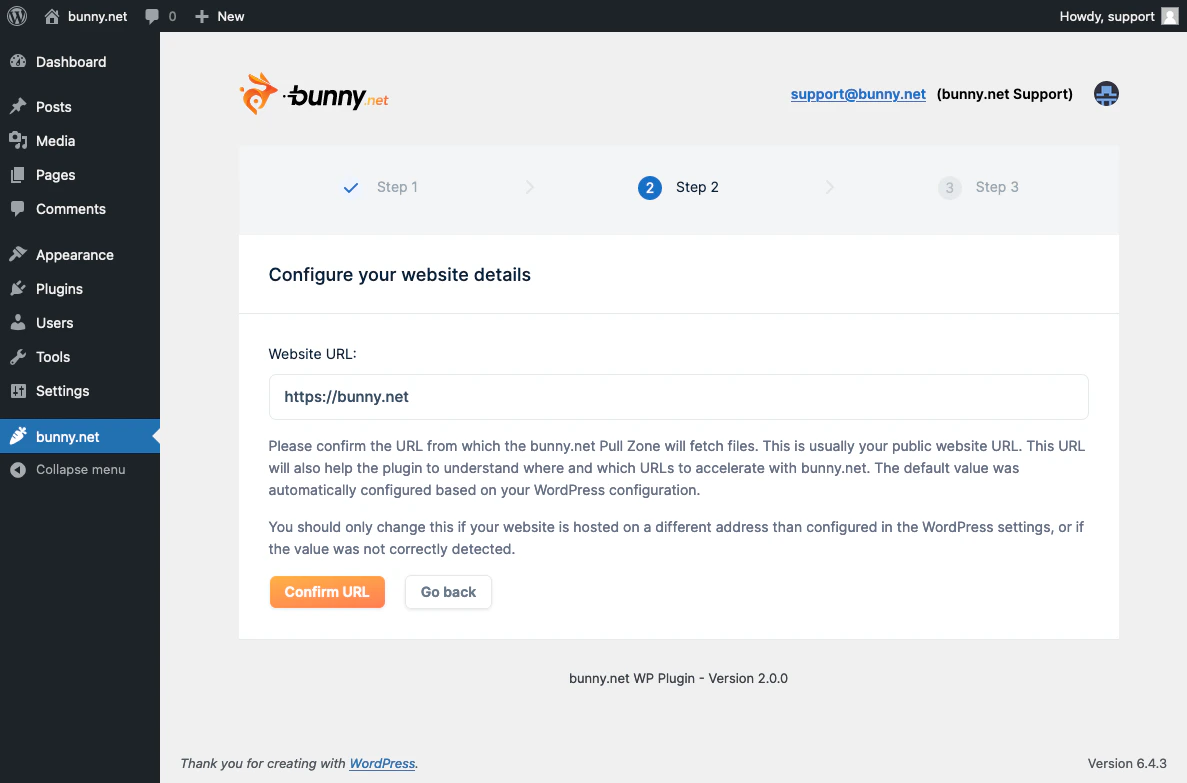 Confirm URL