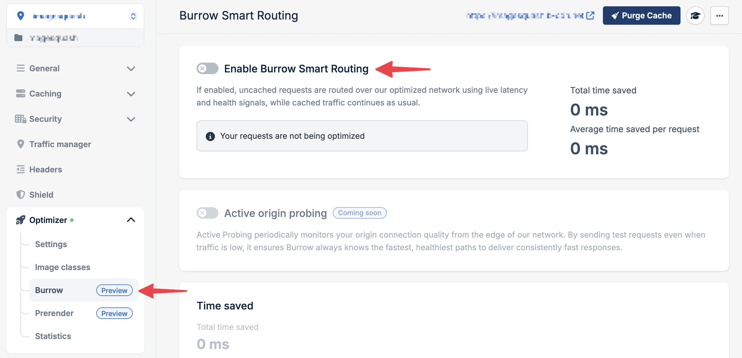 Enable Burrow Smart
Routing