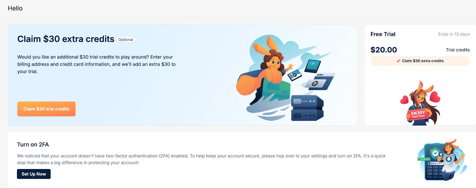 Claim trial credits
