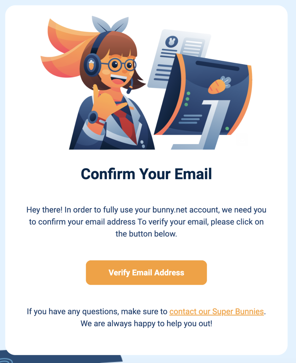 Email confirmation prompt