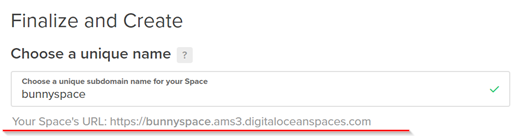 DigitalOcean Space URL