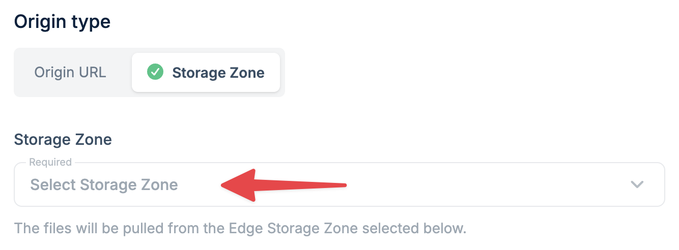 Storage Zone Dropdown