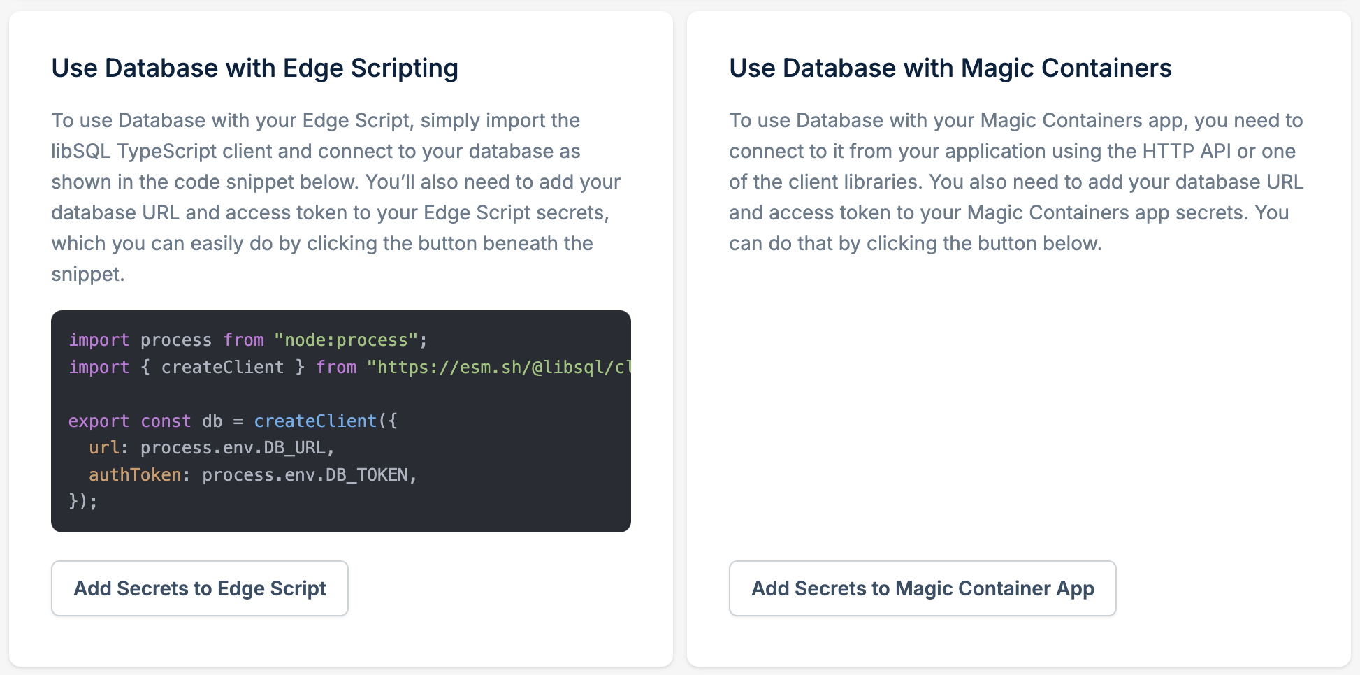 Add Secrets