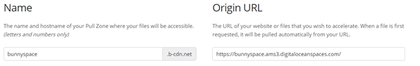 Adding a Pull Zone with the Space URL as origin