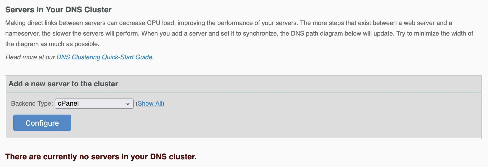 DNS Cluster setup