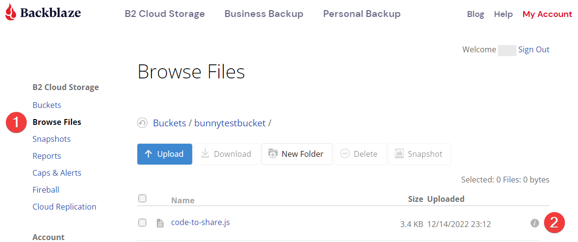 Browsing files and opening the info tooltip