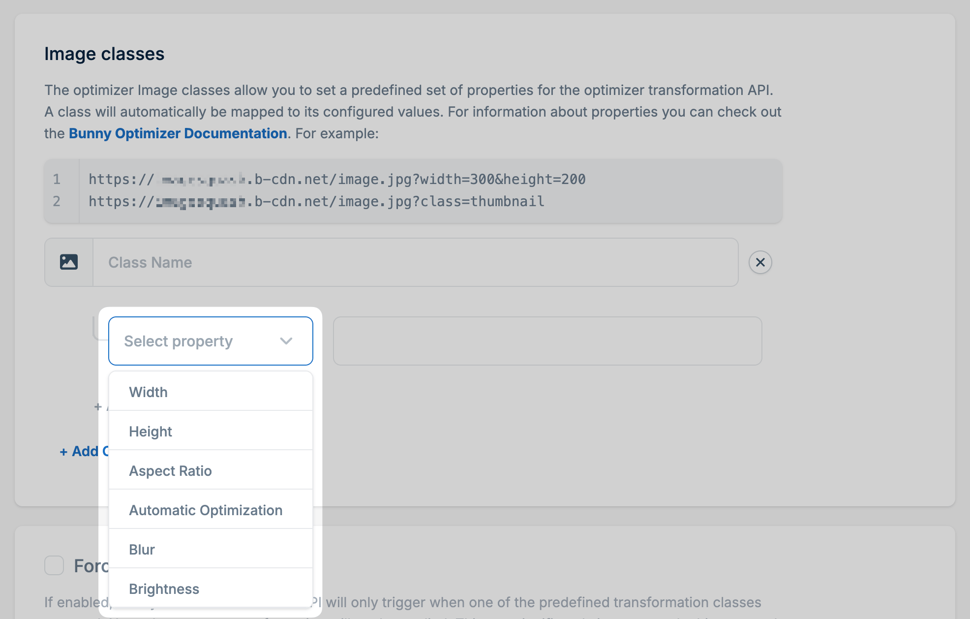Add image class properties