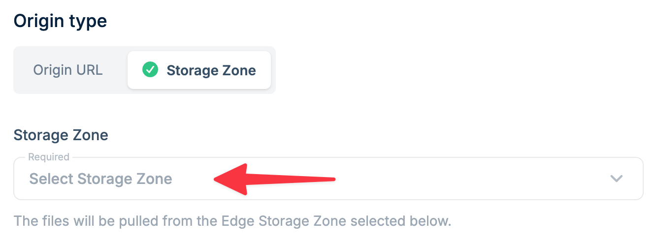 Storage Zone Dropdown