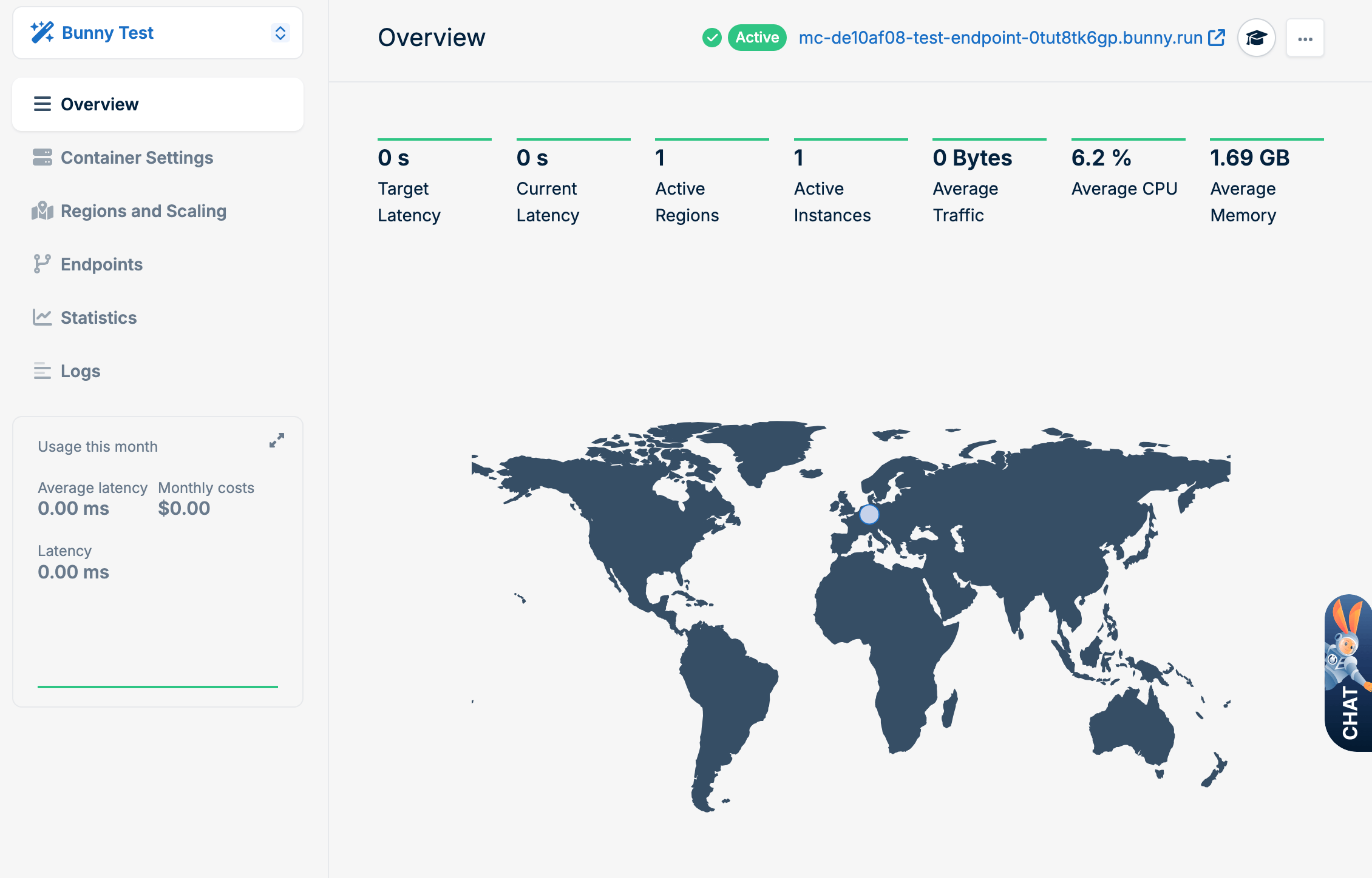 App overview page