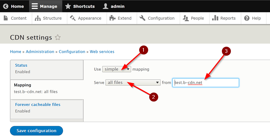 Configuring the CDN mapping