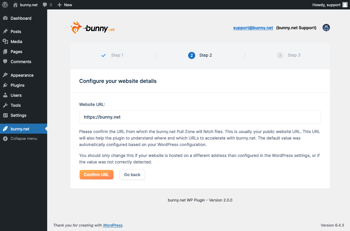 Confirm URL