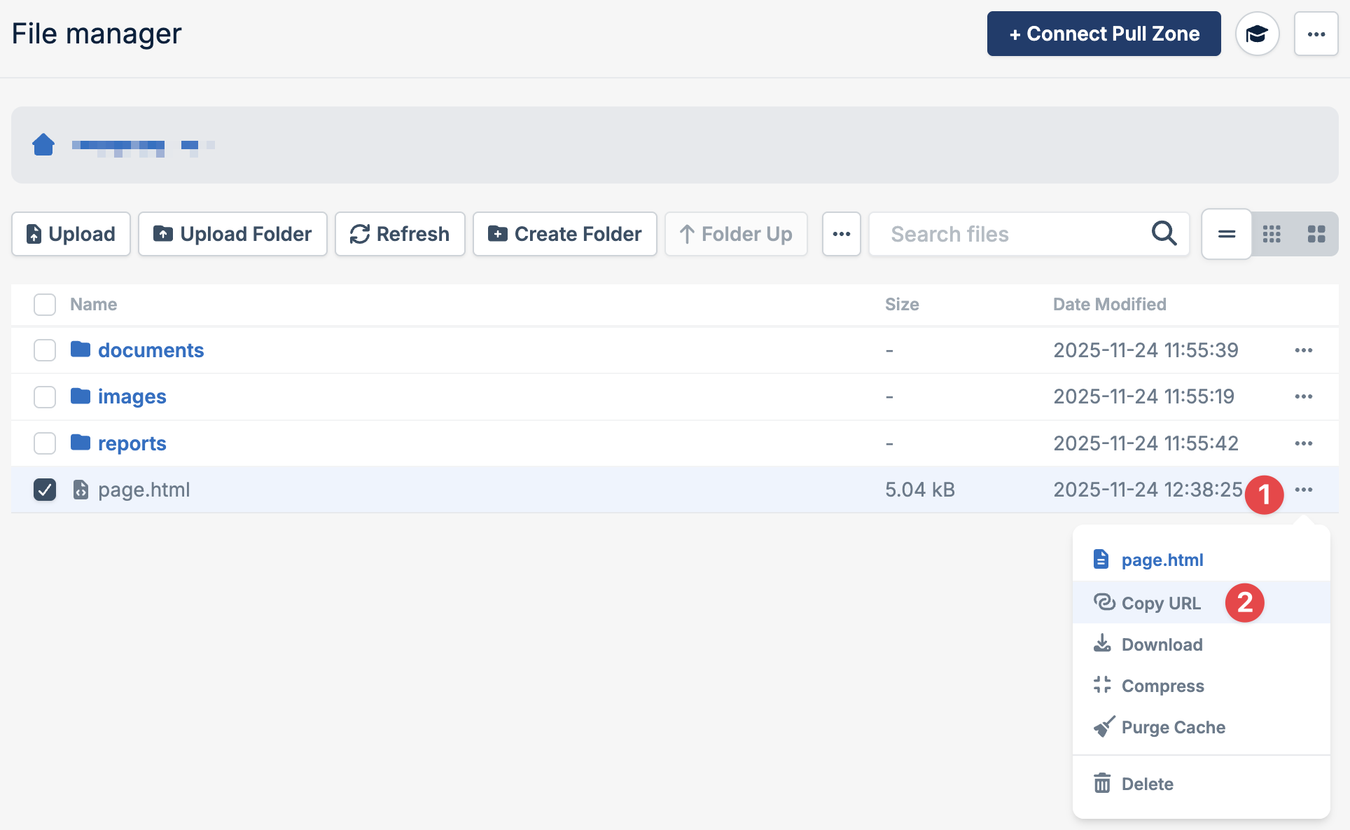 Copy CDN URL