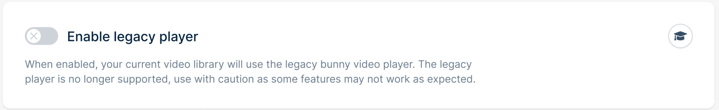 Enable legacy player toggle in Player Settings
