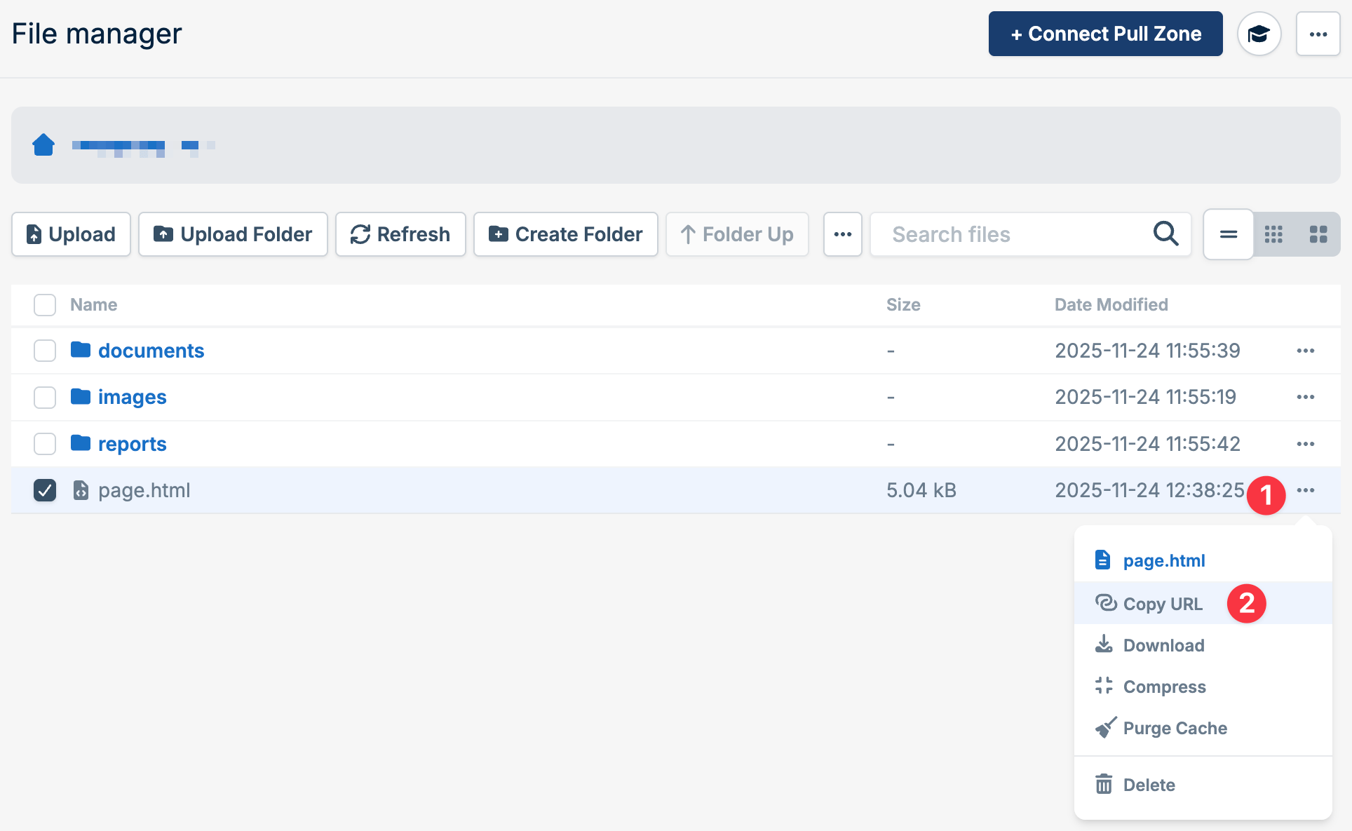 Copy CDN URL