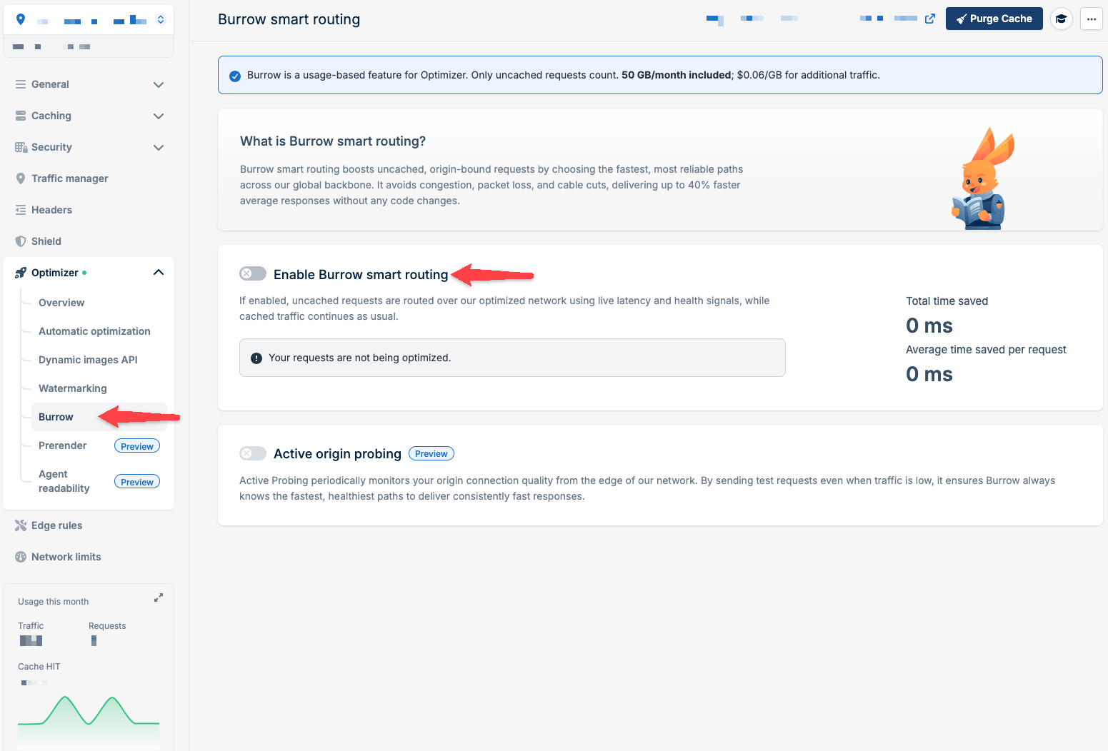 Enable Burrow Smart
Routing