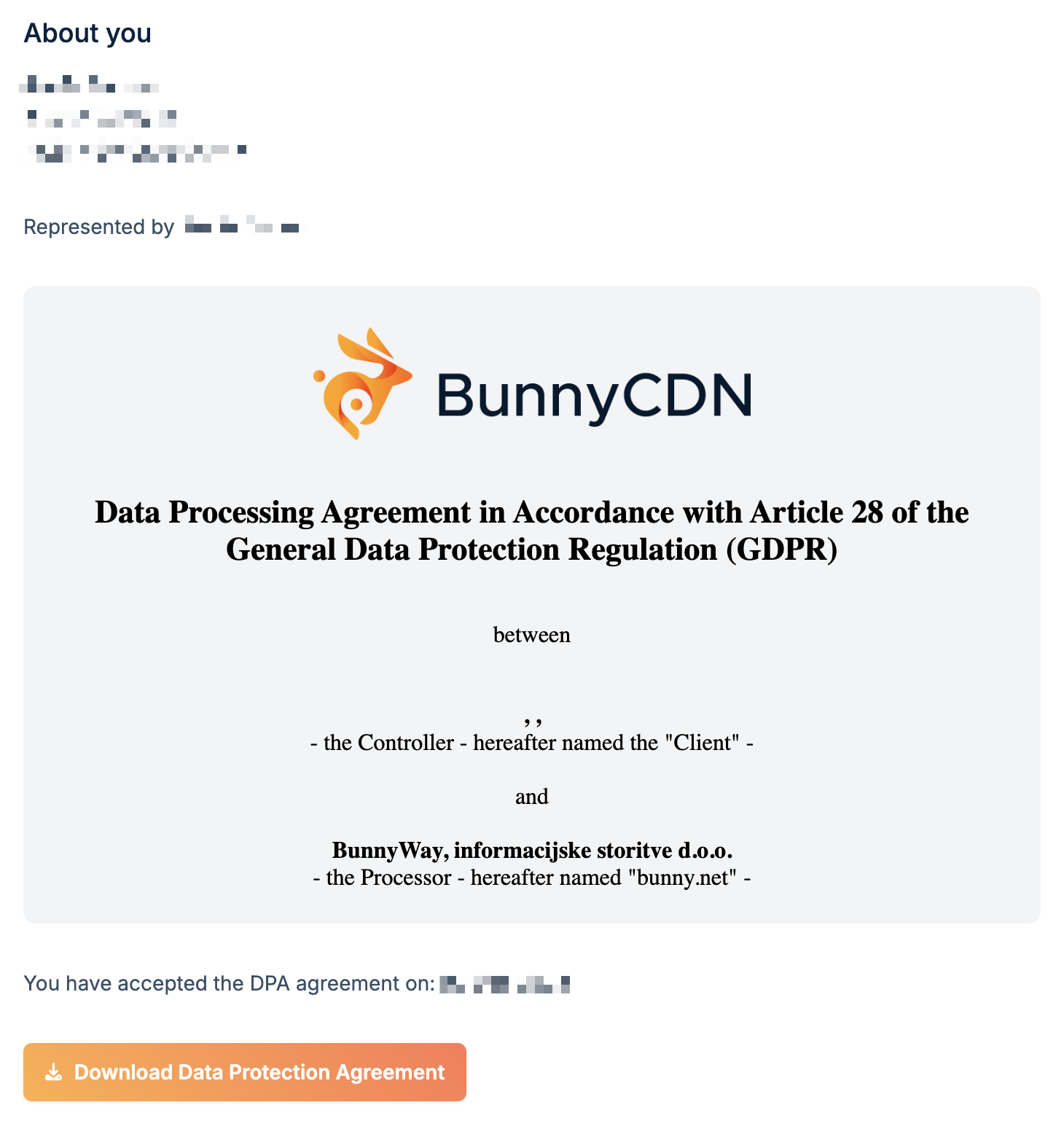 Data Processing
Agreement