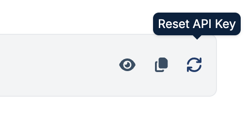 Reset API key