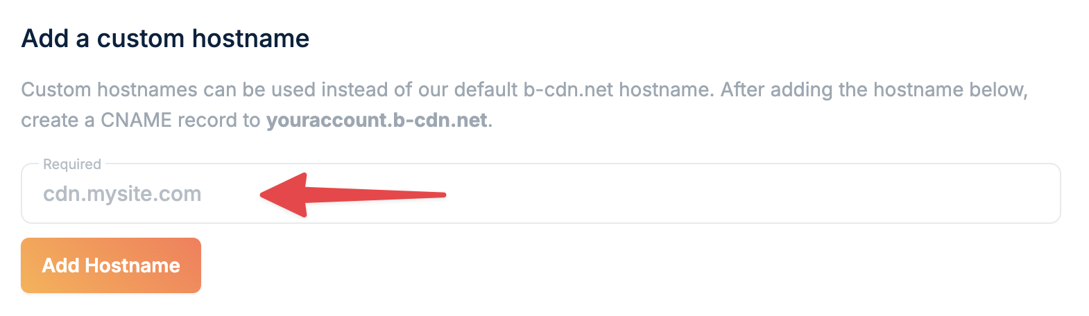Add custom hostname