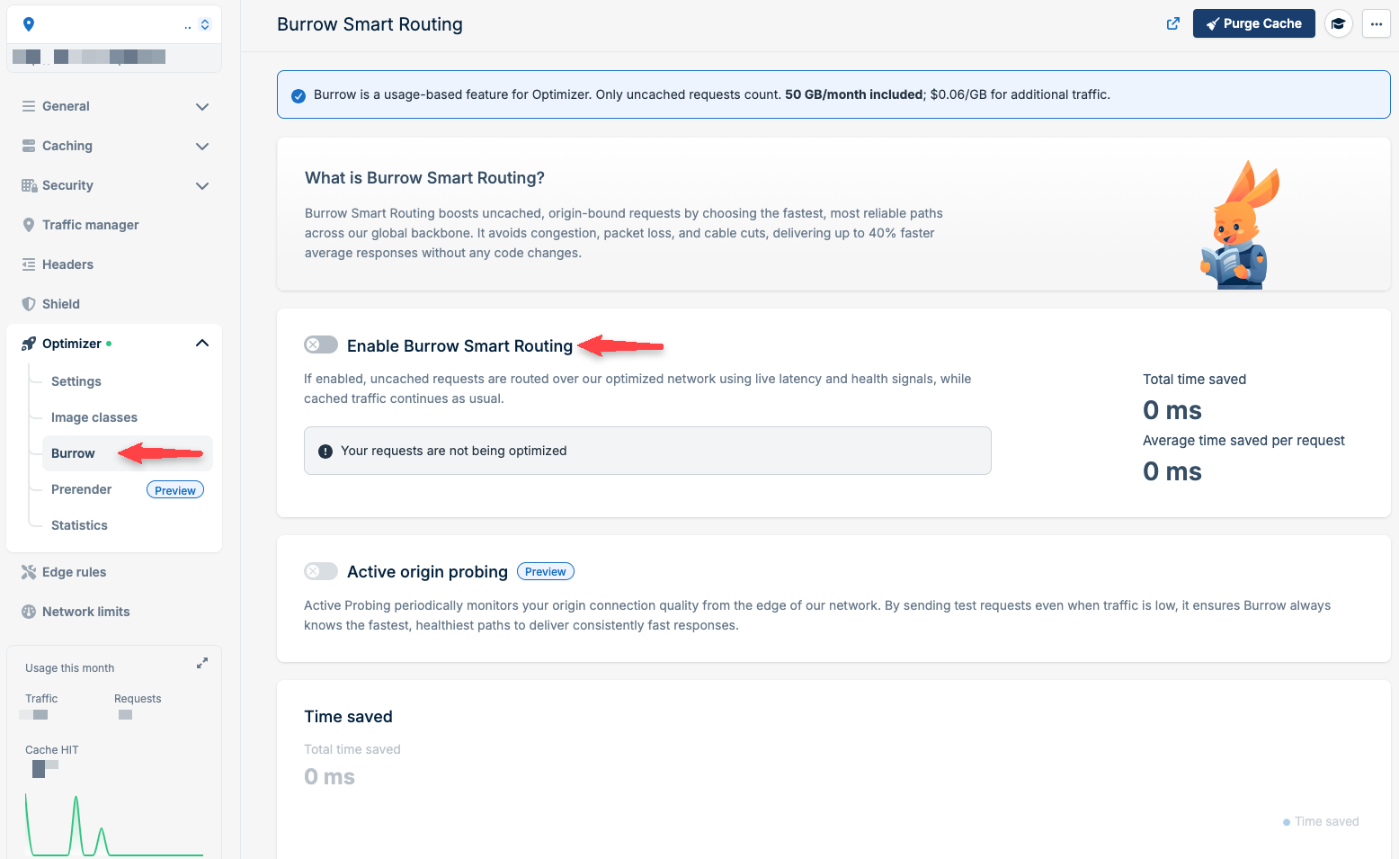 Enable Burrow Smart
Routing