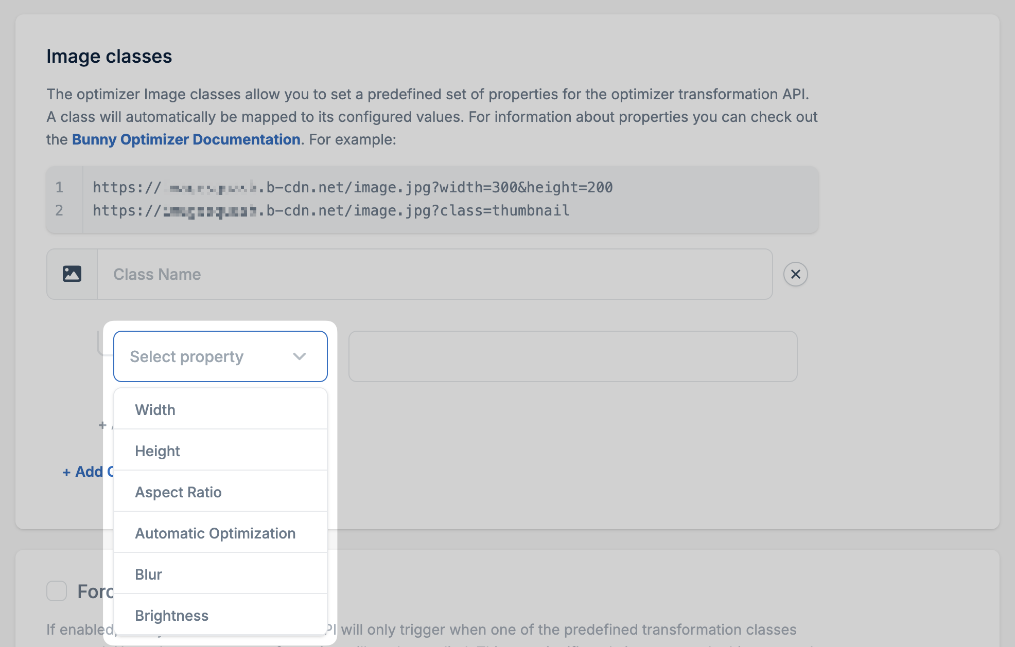 Add image class properties