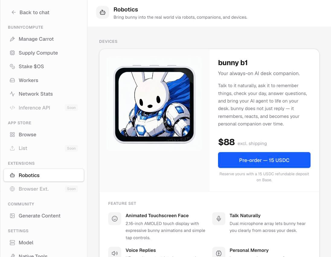 The bunny b1 device gallery and feature list