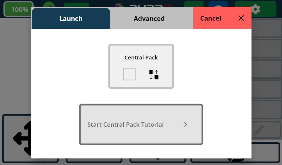 Central pack setting