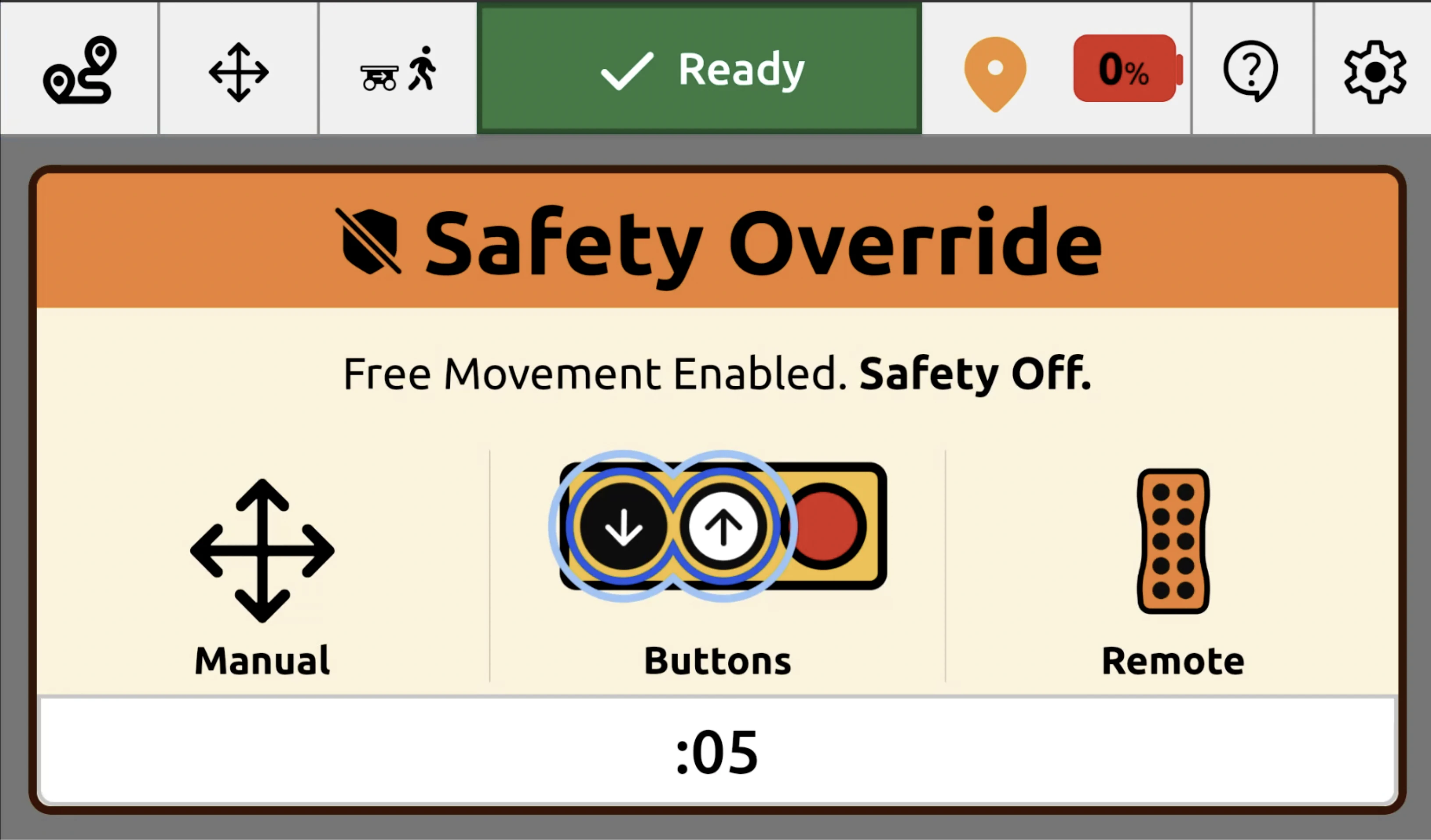Safety Override
Mode