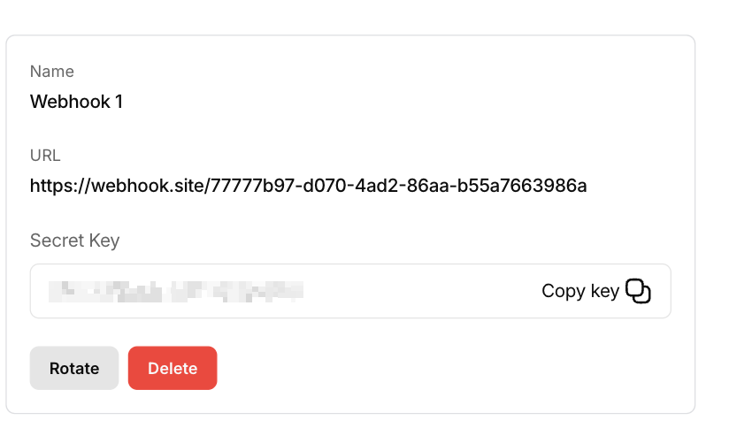 Webhook secret key