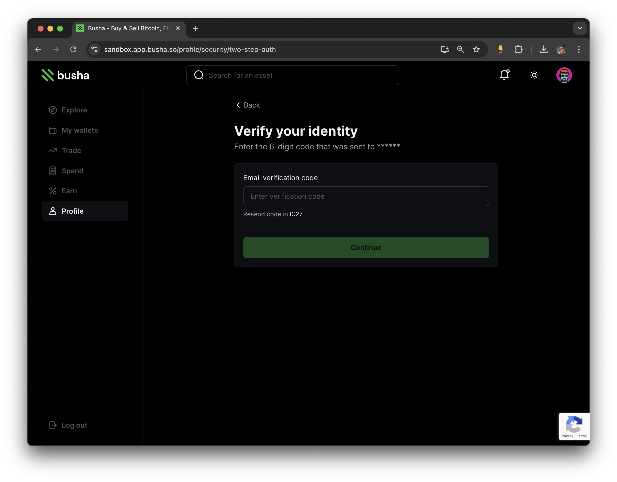Verify your identity to enable 2FA